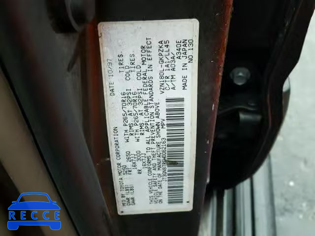 1998 TOYOTA 4RUNNER LI JT3GN87R6W0062163 Bild 9