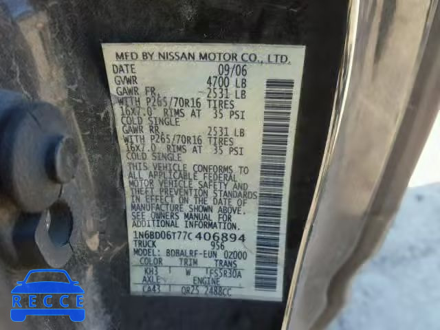 2007 NISSAN FRONTIER K 1N6BD06T77C406894 Bild 9