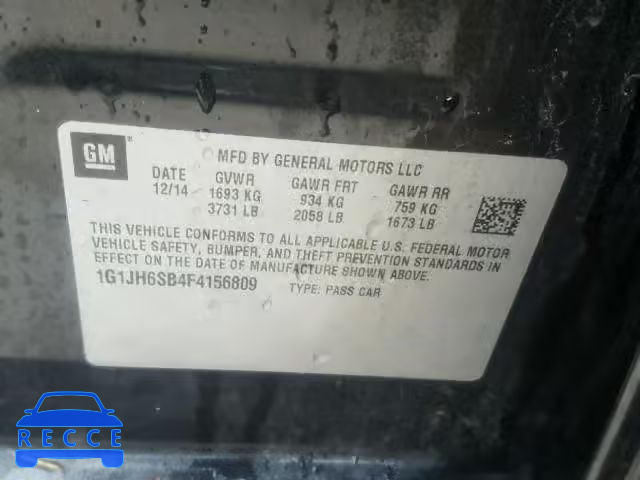 2015 CHEVROLET SONIC RS 1G1JH6SB4F4156809 image 9