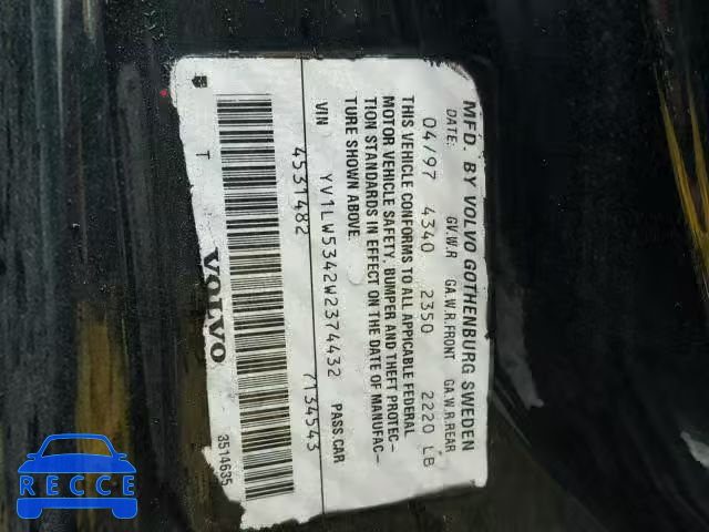 1998 VOLVO V70 T5 TUR YV1LW5342W2374432 image 9