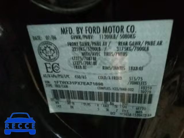 2007 FORD F350 SRW S 1FTWX31PX7EA71898 image 9