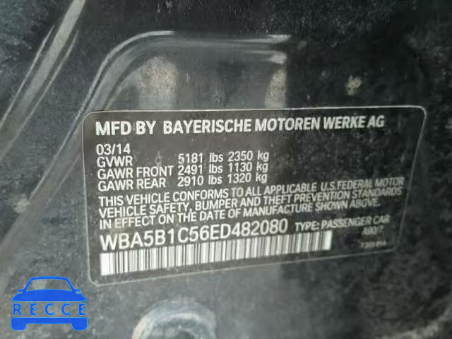 2014 BMW 535 I WBA5B1C56ED482080 зображення 9