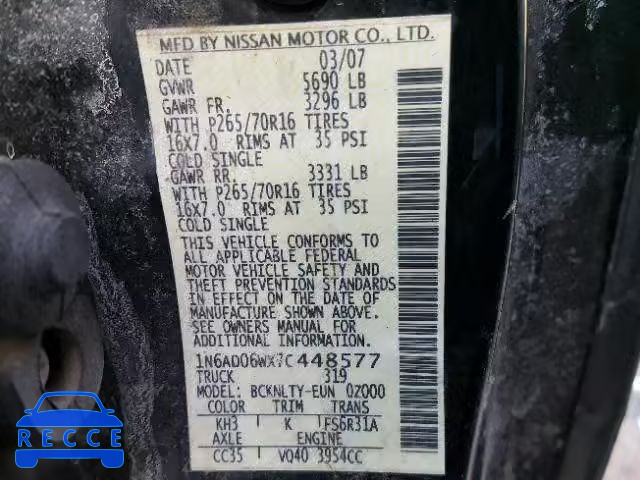 2007 NISSAN FRONTIER K 1N6AD06WX7C448577 image 9