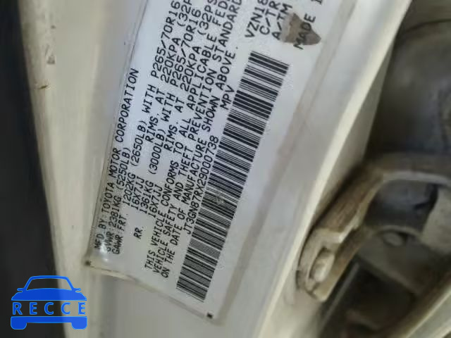 2002 TOYOTA 4RUNNER LI JT3GN87RX29000738 image 9