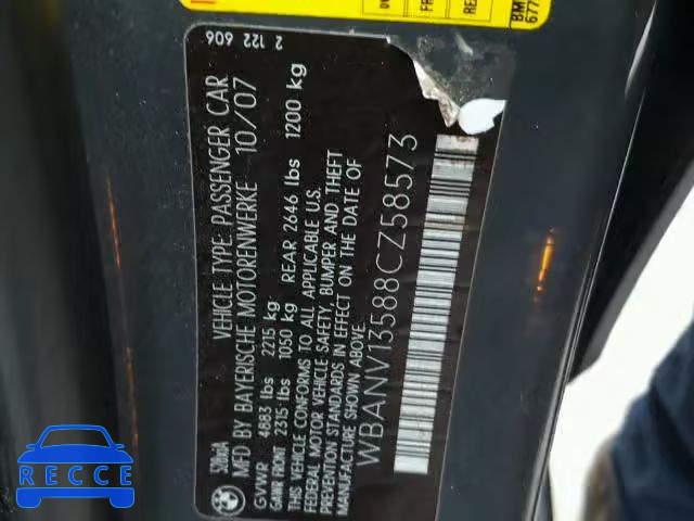 2008 BMW 528 XI WBANV13588C258573 image 9