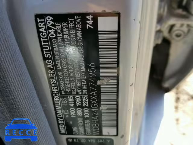 1999 MERCEDES-BENZ C 230 WDBHA24GXXA774956 image 9