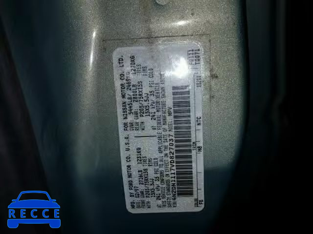 1997 NISSAN QUEST XE 4N2DN1117VD827037 image 9