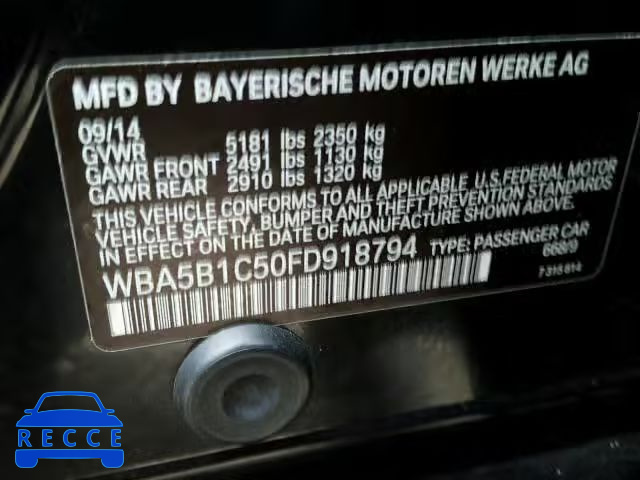2015 BMW 535 I WBA5B1C50FD918794 Bild 9