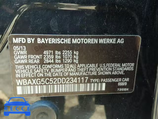 2013 BMW 528 I WBAXG5C52DD234117 image 9