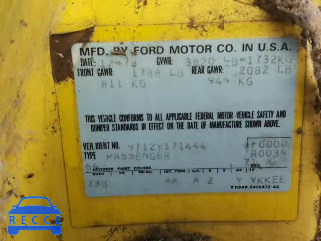 1979 FORD PINTO 0000009T12Y171444 image 9