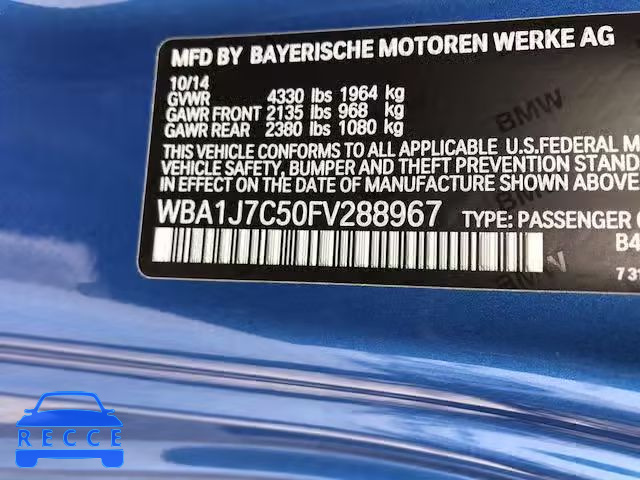 2015 BMW M235I WBA1J7C50FV288967 image 9