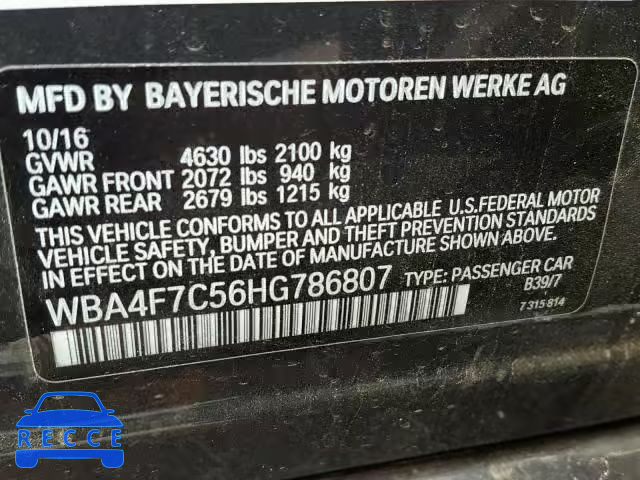 2017 BMW 430I GRAN WBA4F7C56HG786807 image 9