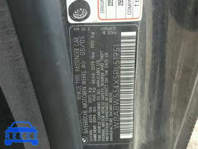 2005 BMW 330 CI WBABW534X5PL51951 image 9