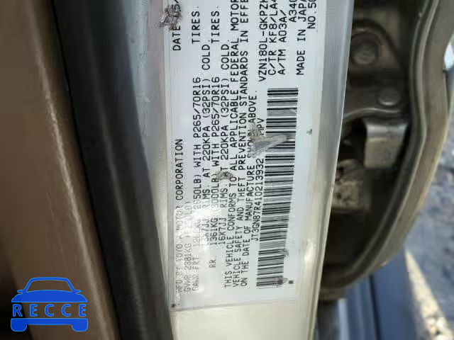 2001 TOYOTA 4RUNNER LI JT3GN87R410213932 image 9