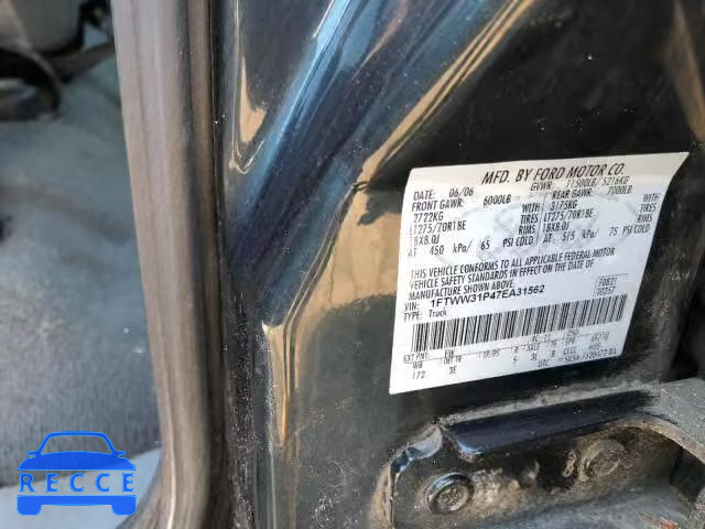 2007 FORD F350 SRW S 1FTWW31P47EA31562 image 9