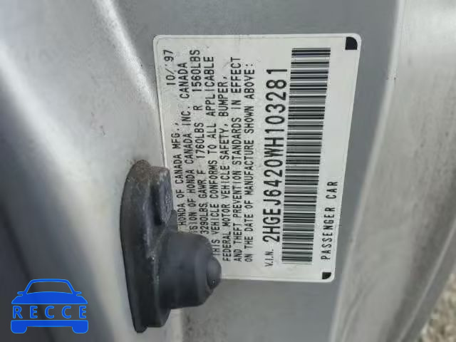 1998 HONDA CIVIC CX 2HGEJ6420WH103281 Bild 9