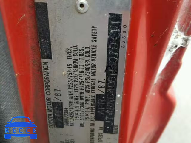 1987 TOYOTA PICKUP RN6 JT4RN64D8H5079411 image 9