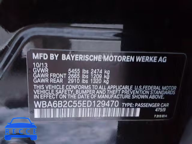 2014 BMW 650 I WBA6B2C55ED129470 Bild 9