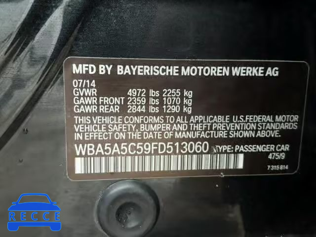 2015 BMW 528 I WBA5A5C59FD513060 image 9