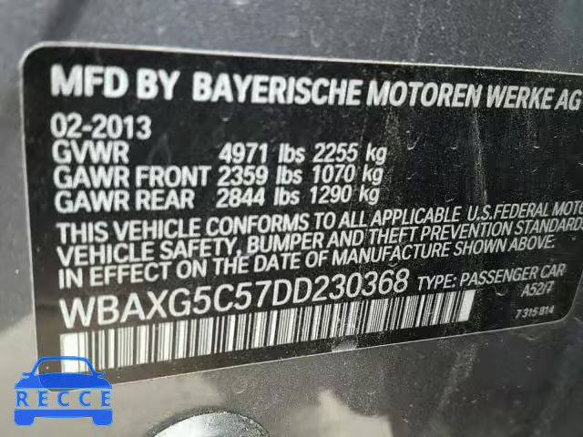 2013 BMW 528 I WBAXG5C57DD230368 image 9