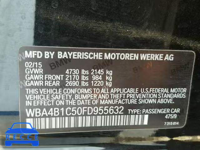 2015 BMW 435 I WBA4B1C50FD955632 Bild 9