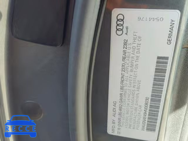 2017 AUDI A4 PREMIUM WAUGNAF49HN008030 image 9