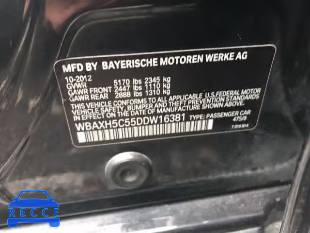 2013 BMW 528 XI WBAXH5C55DDW16381 зображення 9