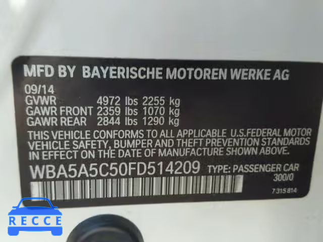 2015 BMW 528 I WBA5A5C50FD514209 image 9