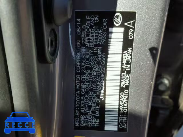 2015 LEXUS CT 200 JTHKD5BH3F2210665 image 9