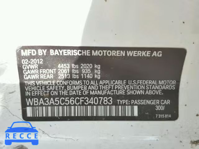 2012 BMW 328 I WBA3A5C56CF340783 image 9