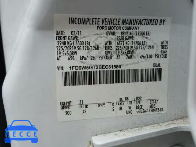 2011 FORD F550 SUPER 1FD0W5GT2BEC31589 image 9
