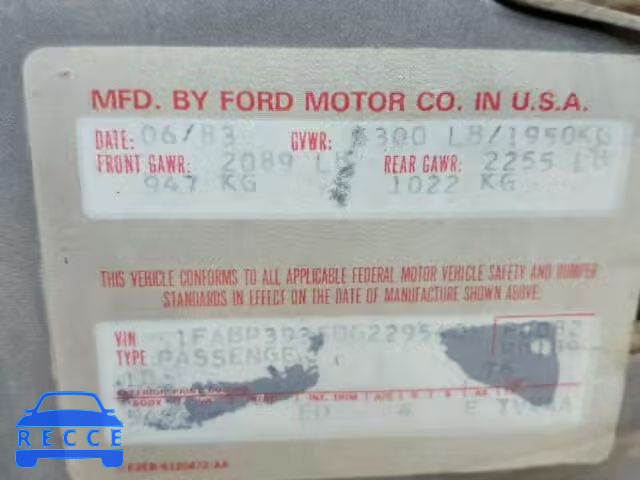 1983 FORD LTD 1FABP3935DG229540 image 9