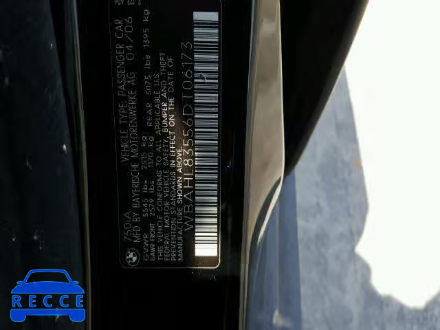 2006 BMW 750 I WBAHL83556DT06173 image 9