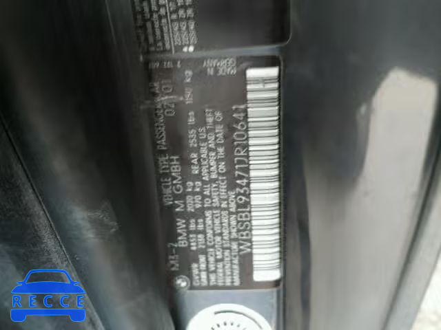 2001 BMW M3 CI WBSBL93471JR10641 зображення 9