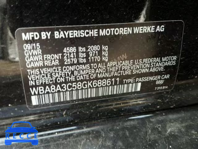 2016 BMW 320 XI WBA8A3C58GK688611 image 9