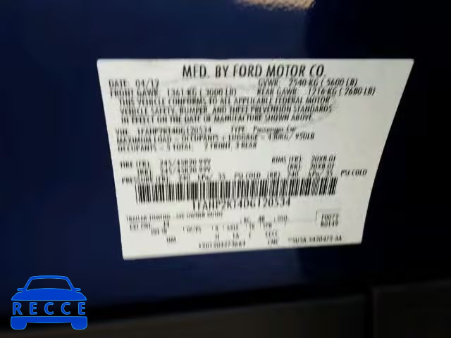 2013 FORD TAURUS SHO 1FAHP2KT4DG120534 image 9