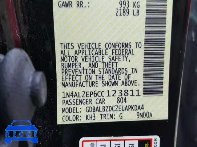 2012 NISSAN ALTIMA S 1N4AL2EP6CC123811 image 9