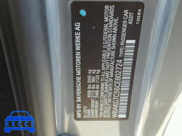 2012 BMW 335 I WBAKG7C56CE802724 image 9