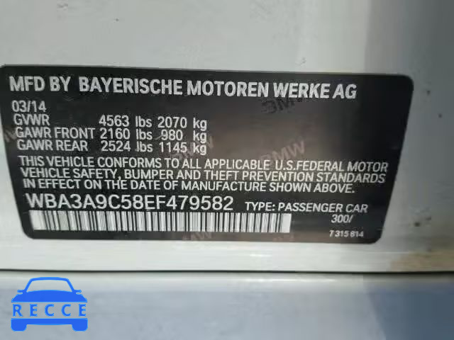 2014 BMW 335 WBA3A9C58EF479582 Bild 9