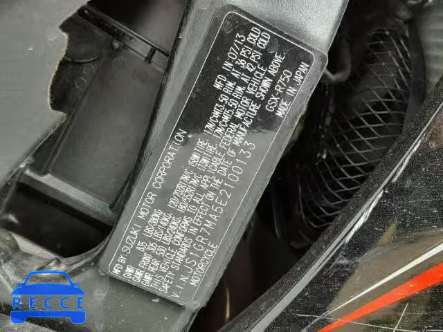 2014 SUZUKI GSX-R750 JS1GR7MA5E2100133 image 9