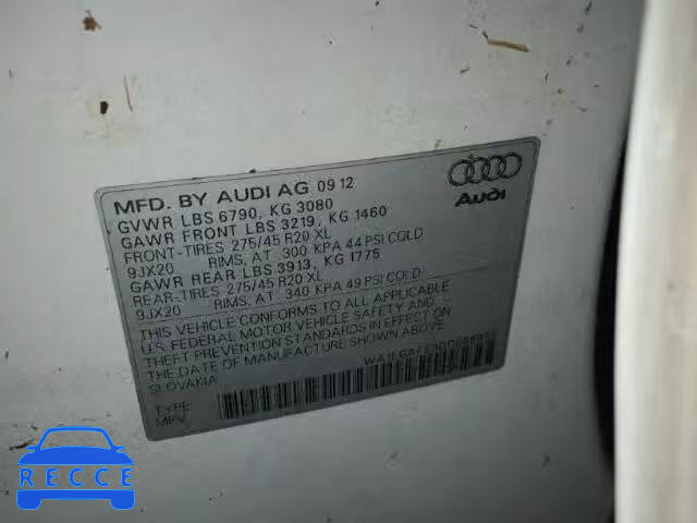 2013 AUDI Q7 PREMIUM WA1LGAFE3DD005977 image 9