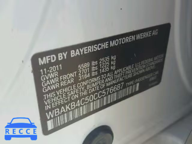 2012 BMW 740 LI WBAKB4C50CC576687 image 9