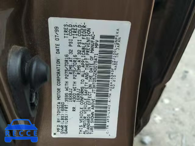 1999 TOYOTA LAND CRUIS JT3HT05J2X0075471 image 9