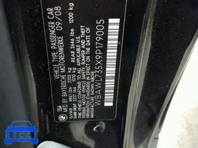 2009 BMW 335 I WBAWL735X9P179005 image 9