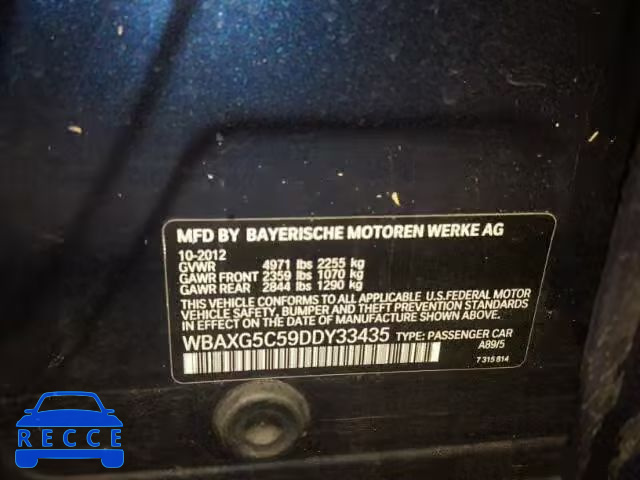 2013 BMW 528 I WBAXG5C59DDY33435 image 9