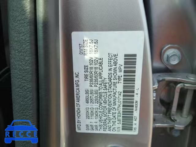 2017 ACURA RDX ADVANC 5J8TB3H77HL017142 зображення 9