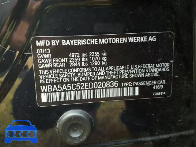 2014 BMW 528 I WBA5A5C52ED020836 image 9