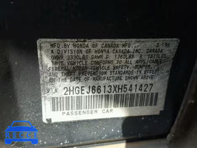 1999 HONDA CIVIC BASE 2HGEJ6613XH541427 image 9