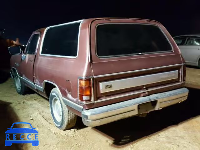 1989 DODGE RAMCHARGER 3B4GE17Y4KM953700 зображення 2