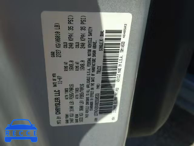2008 DODGE DAKOTA SLT 1D7HE42KX8S550533 image 9